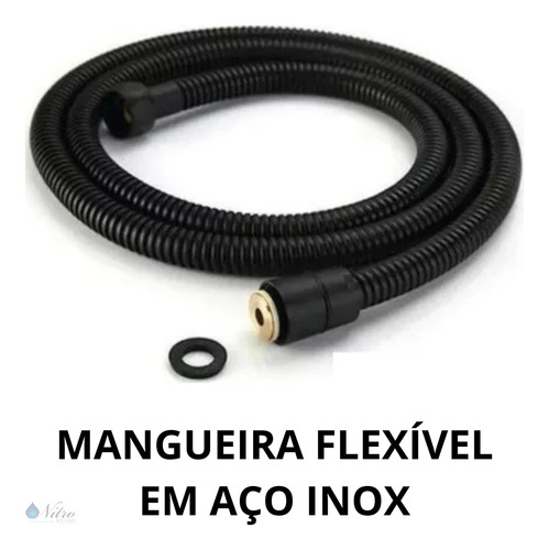 Ducha Higienica Para Lavagem Intima Em Metal Completa Nitro Metais Cor Preto