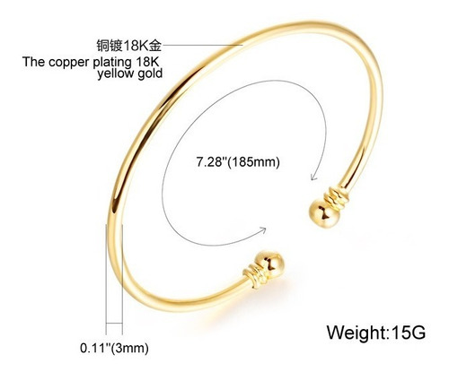 Imagen 2 de 5 de Pulsera De Chapa De Oro - 1165