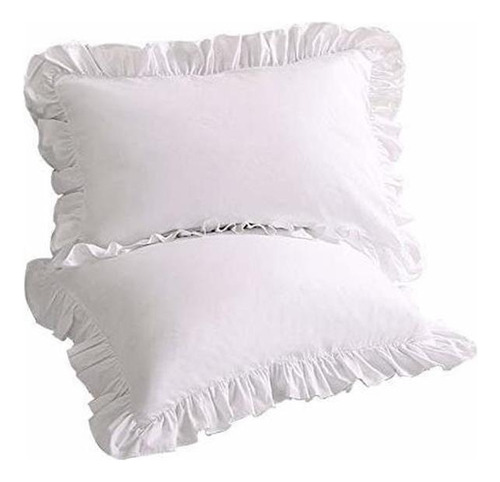 Us Comfort Zone Edge Ruffle Fundas De Almohada Cuadrada