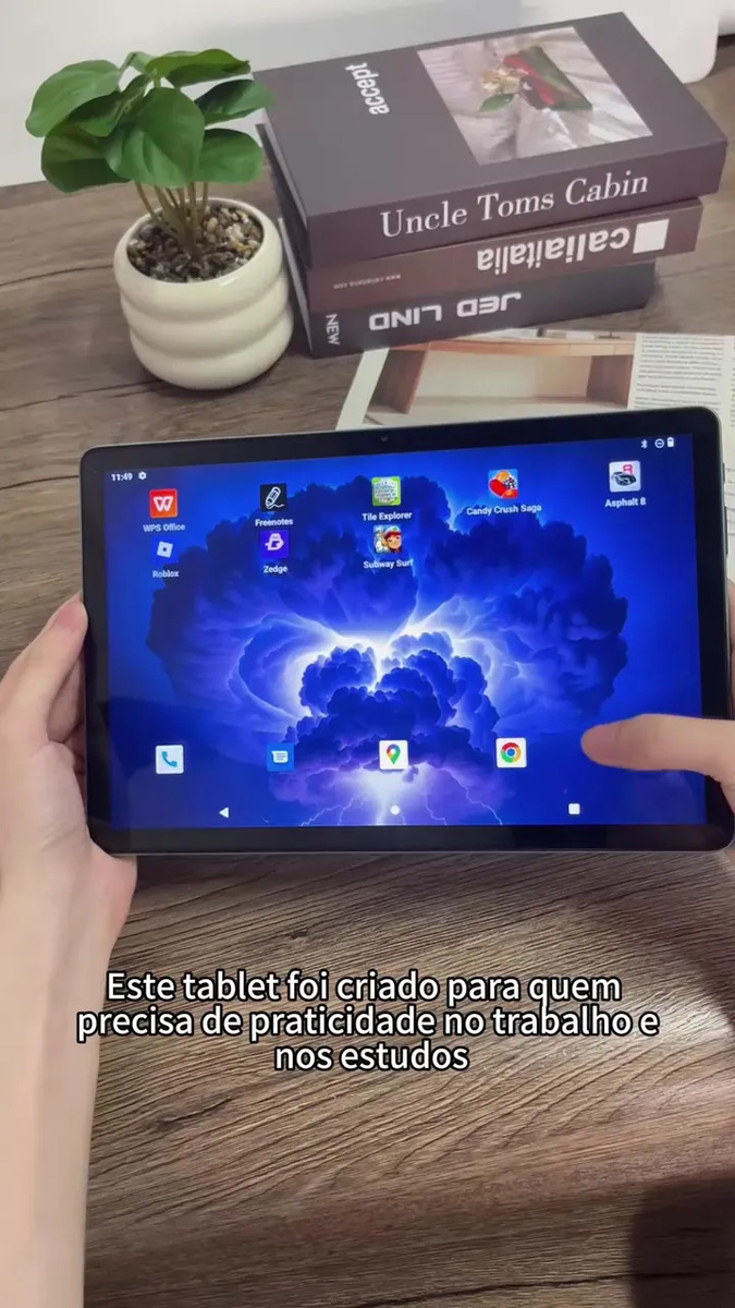 Tablet Hancdon S12 Android 15 12GB RAM 512GB Memória 11,6" Dual SIM Wi-Fi Kit Completo Com Teclado Mouse e Caneta Cor Cinza