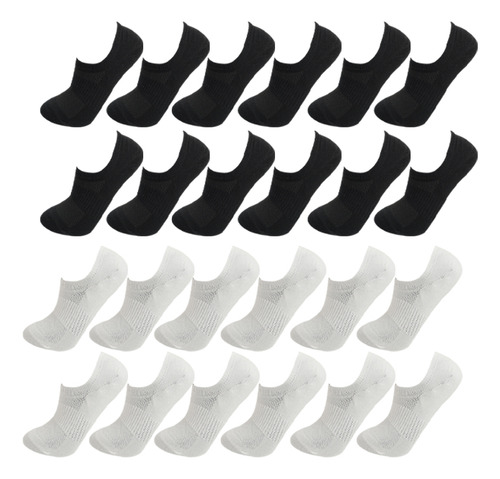 Calcetines Invisibles Blanco Negro Tin 10 Pares Antifricción