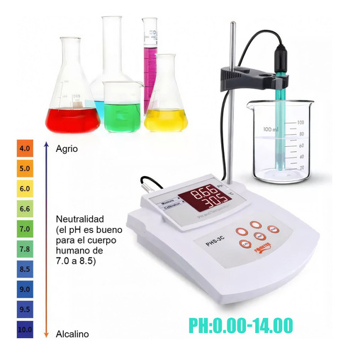 A Potenciometro Medidor Ph Temperatura Digital Mesa + Regalo