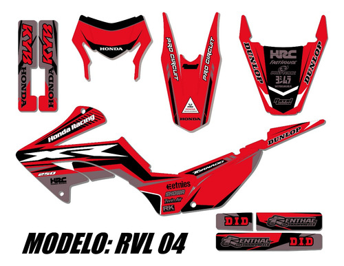 Kit De Calcos P/ Honda Tornado 2023 -rvl04- Laminado Grueso