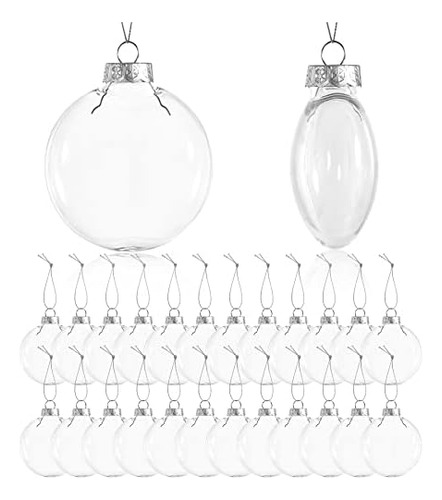 24pcs(3.15 Inch/80mm) Clear Plastic Ornaments For Craft...