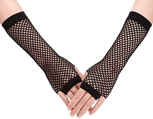 Imagen 5 de 9 de Guantes De Red Sin Dedos Mediano Negro X 12 Unidades