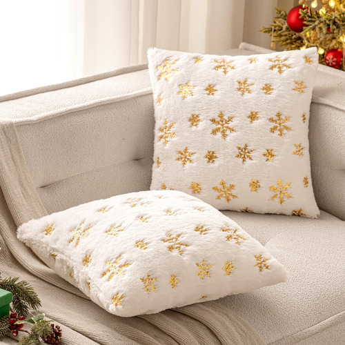 Emema Set Of 2 Christmas Snowflake Decorative Show Pillow Co