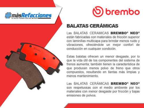 Kit De Balatas Cerámicas Del Y Tras Stratus 01 Al 03 Brembo