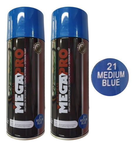 Spray Pintura Azul 400 Ml Mega Pro Pack 2 Latas 
