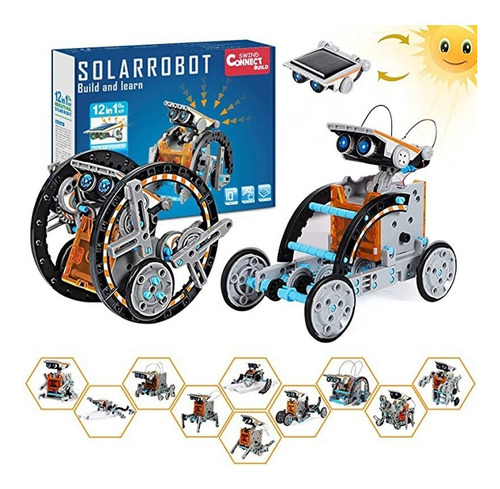 Lazhu Kids Solar Robot Toy 12 En 1 Kit De Montaje