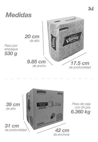 400 Hojas Dobles Servilletas Kleenex De Lujo