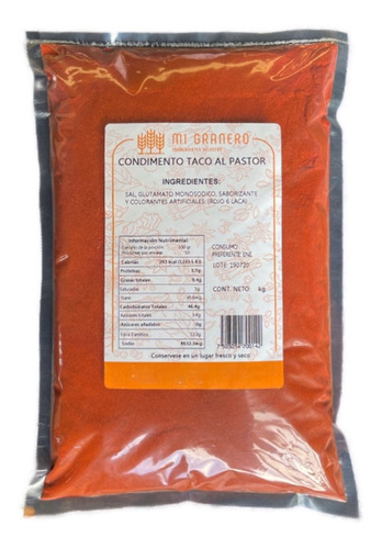 Taco Pastor Condimento 5 Kg