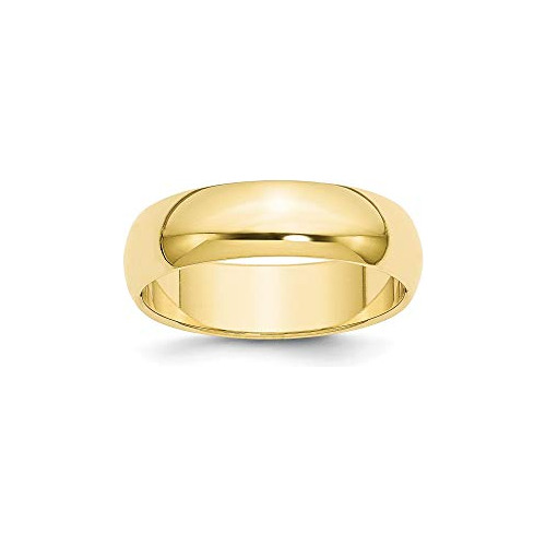 Anillo Media Caña De Oro Amarillo De 10k, Talla 7.5