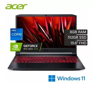 Acer Nitro 5 An515-57-79f8 Intel I7 11800h 8gb Ssd 512gb