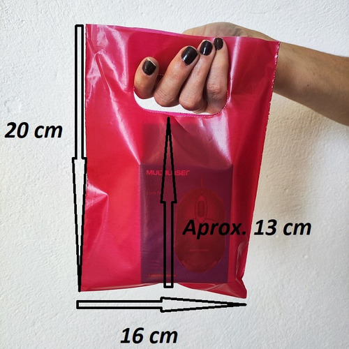 Kit 100 Sacolas Plásticas 16x20 Alça Boca De Palhaço Vazada
