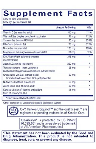 Suplemento Dietético Pure Encapsulations Mitmitocondria-atp 120