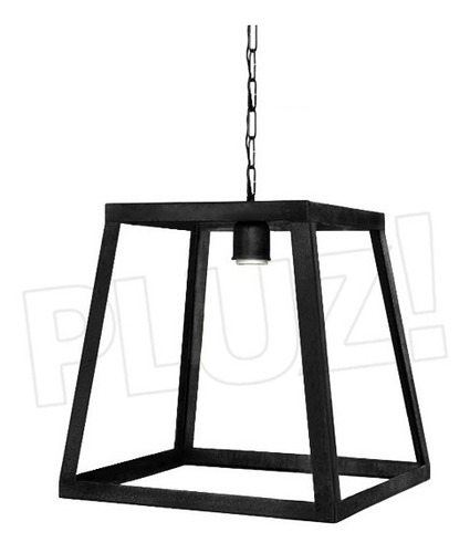 Imagen 6 de 8 de Lámpara Colgante Cubo Prisma 1 Luz - Hierro Negro