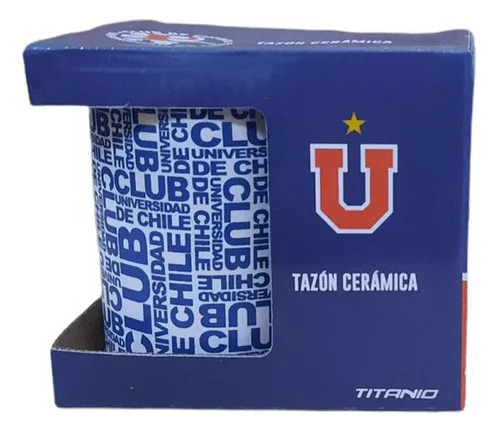 Tazon Ceramica De 350 Ml Con Caja Universidad De Chile