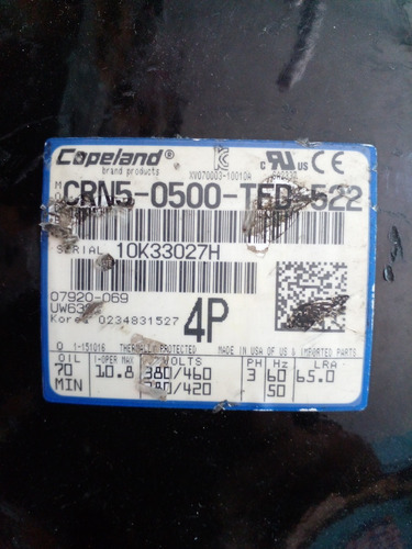 Compresor Reciprocante Y Scroll 5tn - 3ph - 440v  Copeland 