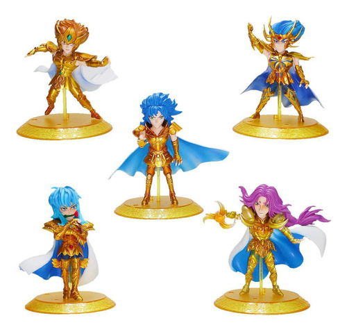 5pcs Gold Saints Saint Seiya Acción Figura Modelo Juguete