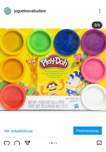 Imagen 2 de 4 de Play Doh En 8 Colores Surtidos.