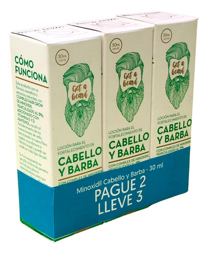 Minoxidil 5% Cabello/barba Cosm - mL a $630