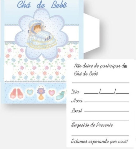 Imagem 1 de 1 de Convite Chá De Bebê Menina Com 10 Unidades- Mimo Convites