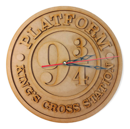 Reloj De Pared Harry Potter Mdf Decorar Plataforma 9 3/4