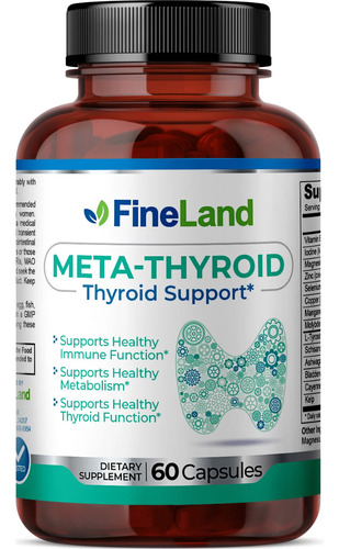 60cap Fineland Meta-thyroid Vitamina B-12 Sabor Sin Sabor