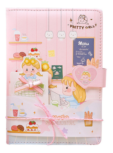 (1 #mold) Cuaderno Kawaii Femenino De 112 Hojas Con Diseño D