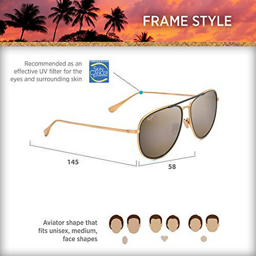 Lentes De Sol - Maui Jim Fair Winds Aviator Sunglasses