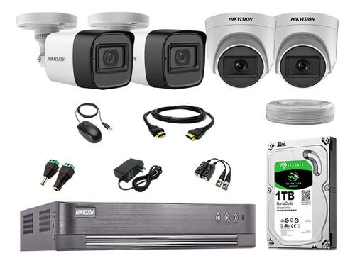 Cámaras Seguridad Kit 4 Audio Incorporado Hikvision Full Hd