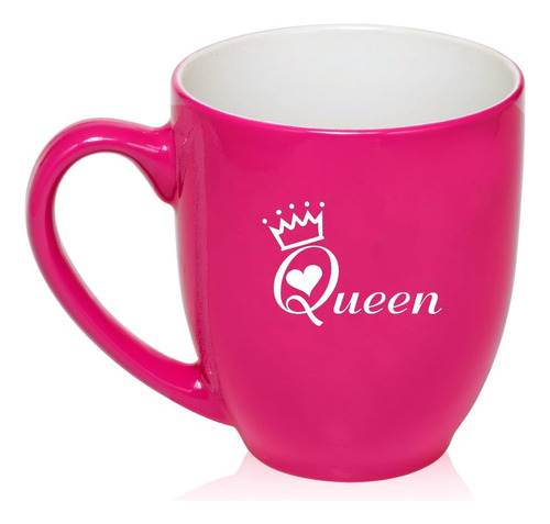 Taza De Bistró Grande Rosa Fuerte De 16 Oz, Taza De Cerámica