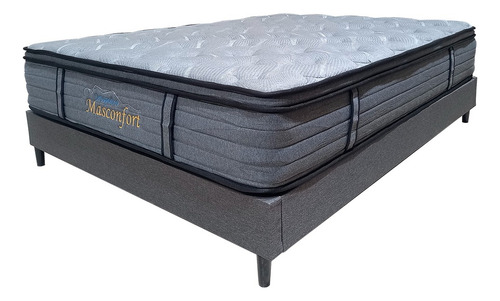 Colchon Matrimonial Ortopedico Hibrido Memory Resorte + Base