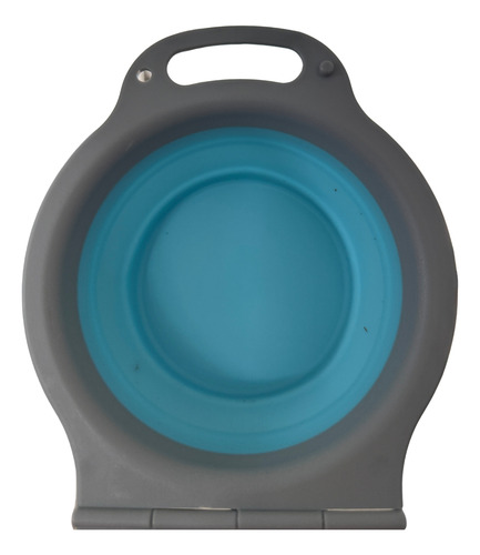 Plato Doble Portátil Retráctil Para Perro O Gato Bigo Pets Azul