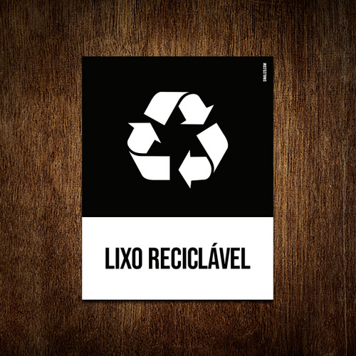 Kit 10 Placa Sinalização Ícone - Lixo Reciclável