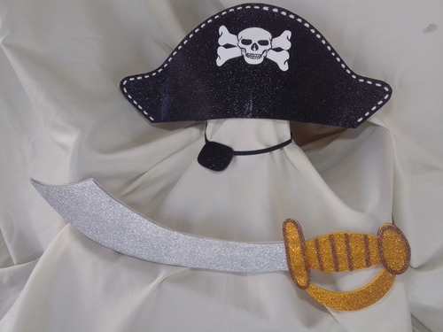 Sombrero De Piratas En Foami Sombrero Parche Espada Disfraz