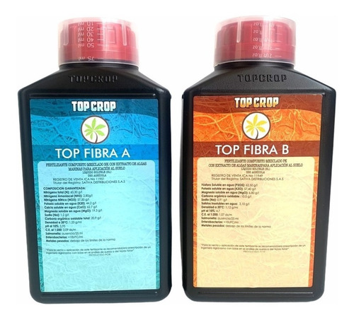 Fertilizante Nutriente Top Crop Kit Fibra A+b 1 Litro