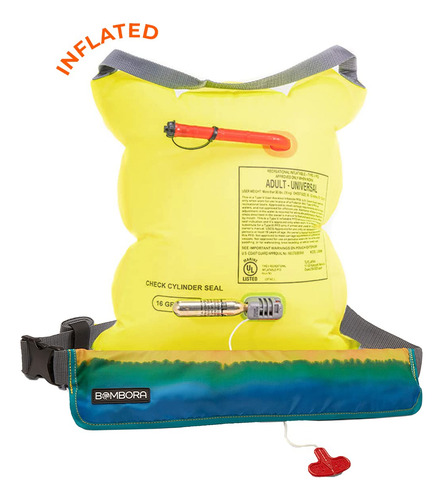 Chaleco Salvavidas Inflable Bombora Rasta Manual Pull De Más