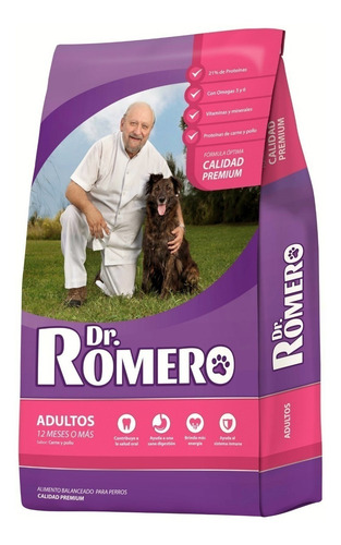 Imagen 1 de 1 de Alimento Dr. Romero para perro adulto todos los tamaños sabor mix en bolsa de 15 kg