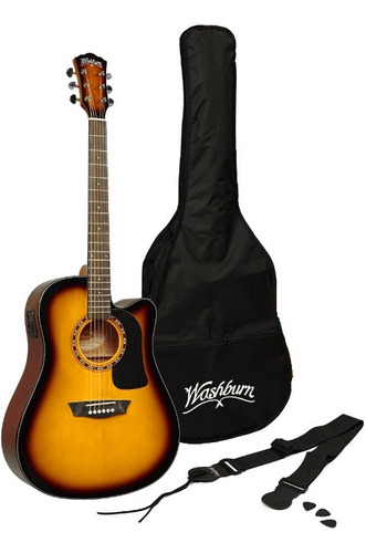 Washburn Ad5cepack Tos Guitarra Electroacústica Tipo Texana