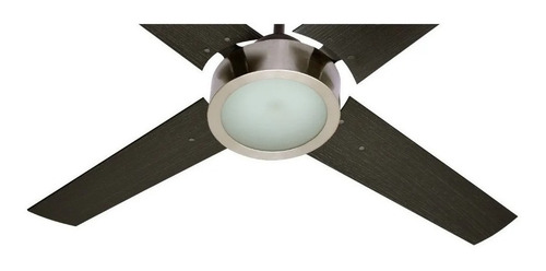 Imagen 2 de 4 de Ventilador de techo Protalia 3420 Pla negro con 4 palas de madera 220 V