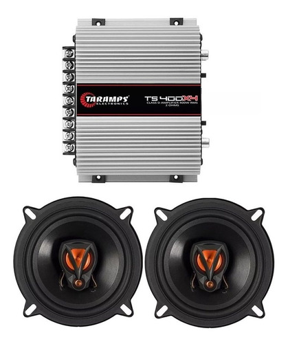 Módulo Ts400 400w Rms 4canais 2ohms + Falante 5pol 5trfx50