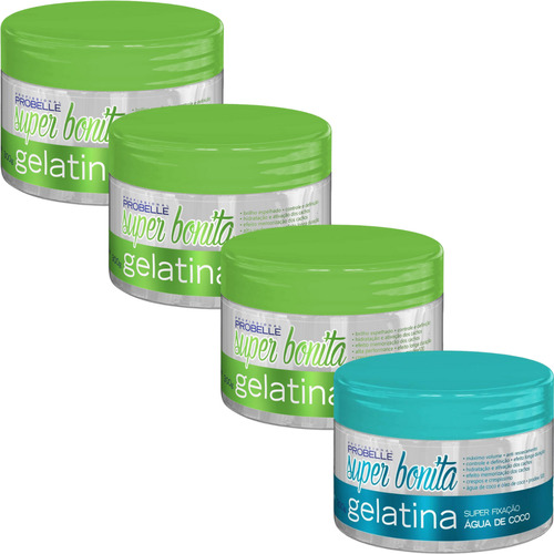 Kit Gelatina Capilar Água De Coco + 3x Babosa Super Bonita