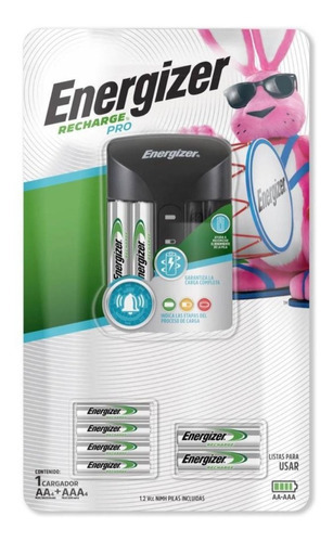 Cargador Energizer Recharge Pro Baterías 4pzas Aa 4pzas Aaa