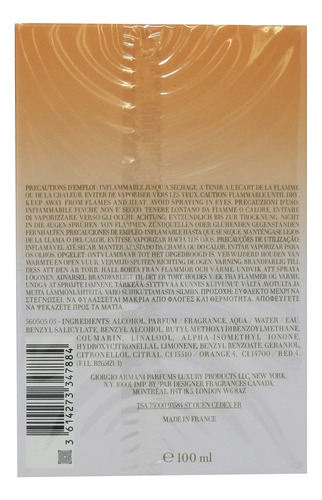 Perfume Terra Di Gioia De Giorgio Armani, 100 Ml