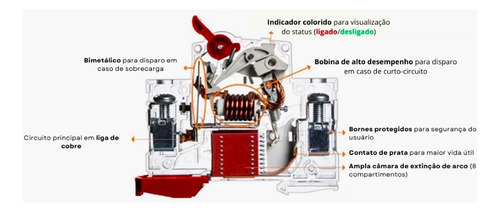 Disjuntor Unipolar Monopolar 10a Din Curva C Elitek 1667