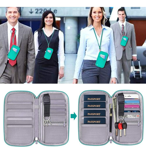 Soporte De Billetera Para Pasaporte Familiar Con Bloqueo ...