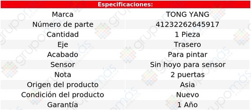 Defensa Tra S/hoyo P/sensor P/pintar 320i Xdrive 13
