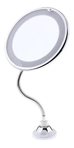 Espelho 17cm C/ Iluminação Masterpro - Branco Cor Da Moldura Prateado
