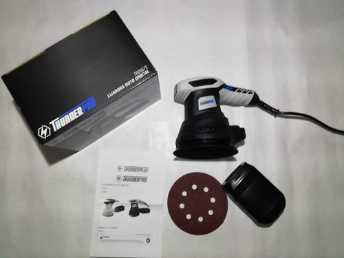Lijadora profesional roto orbital Thunder Pro TR00675 con sistema velcro negra 50Hz 300W 220V